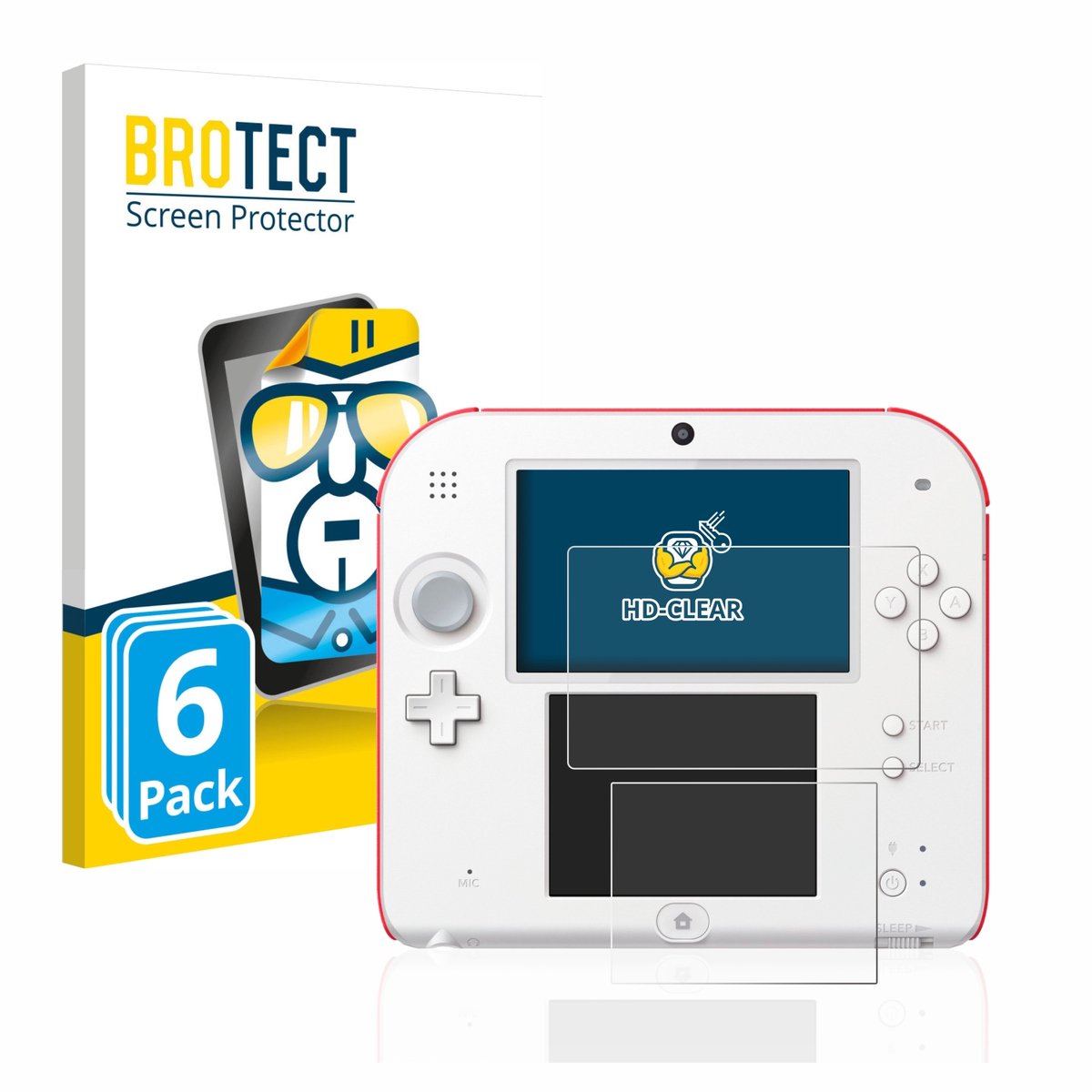 BROTECT - Screenprotector voor Nintendo 2DS - Folie Beschermfolie transparant 6 Stuks