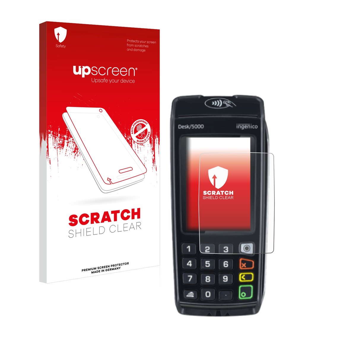 upscreen - Screenprotector voor ingenico Desk/5000 - Folie Beschermfolie transparant