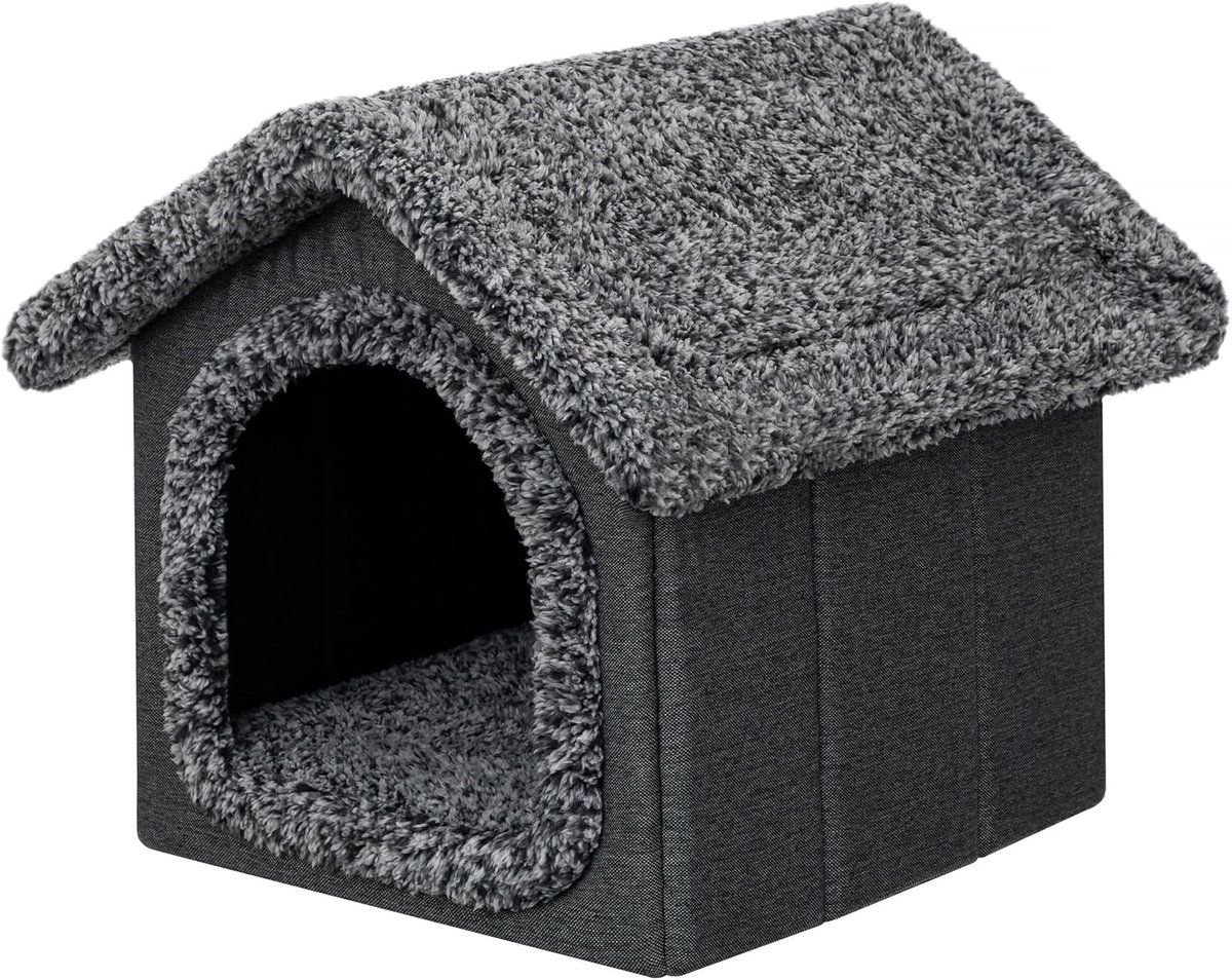 Huisdier Hok - Hondenhok Kattenhok - Rustplek Thuis - Zacht Polyester Materiaal - 32x38x32 cm - Zwart