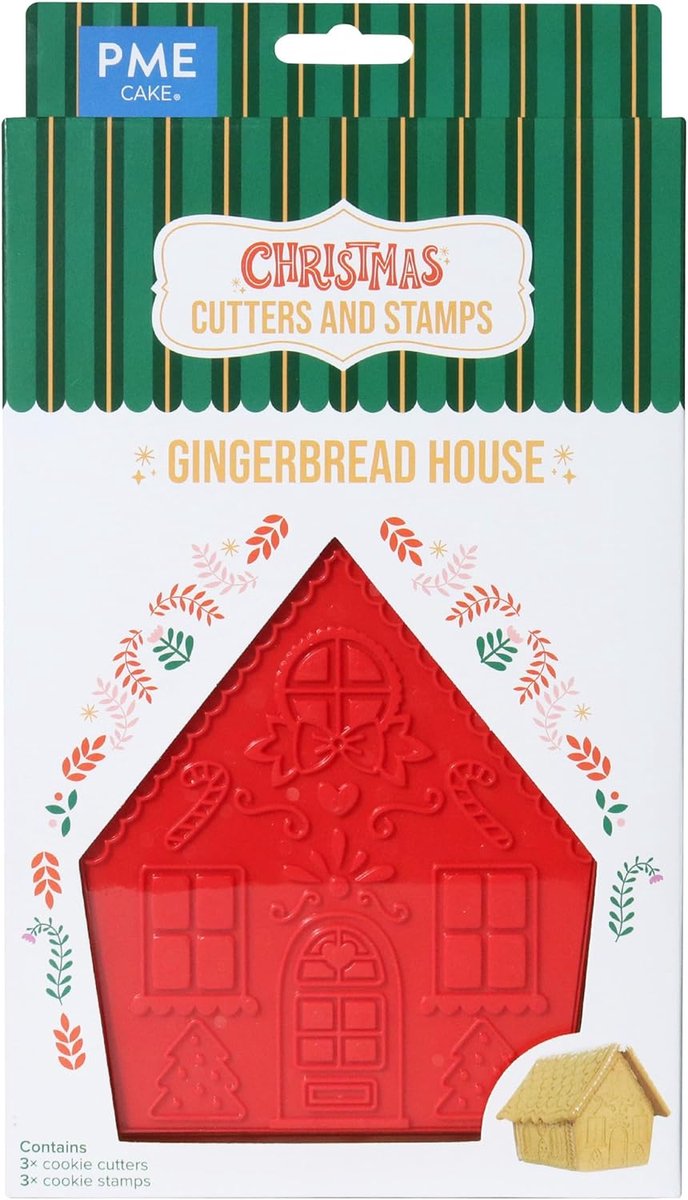 Koekjes Uitstekers Set - Bakvorm Stempels - Kerst Bakken - Reliëf Details - 3 Stuks - Rood