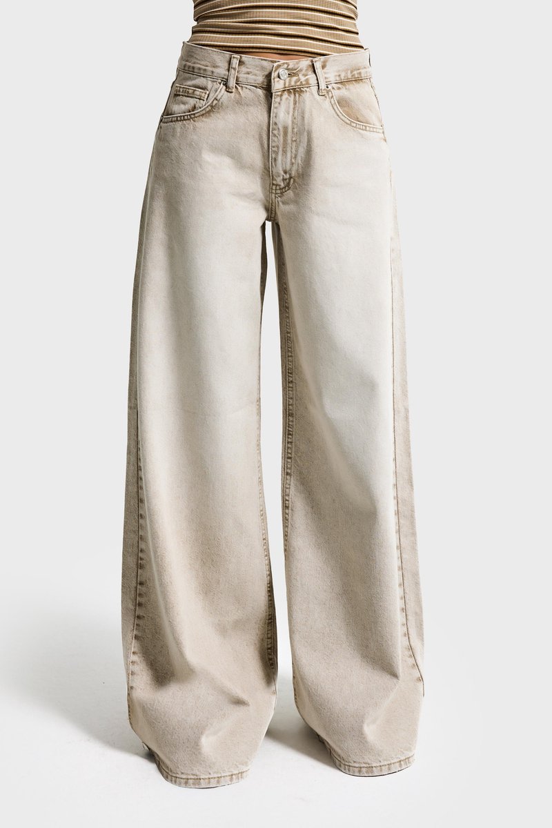 It's Basic - ELENA PALAZZO MID RISE JEANS - OAT