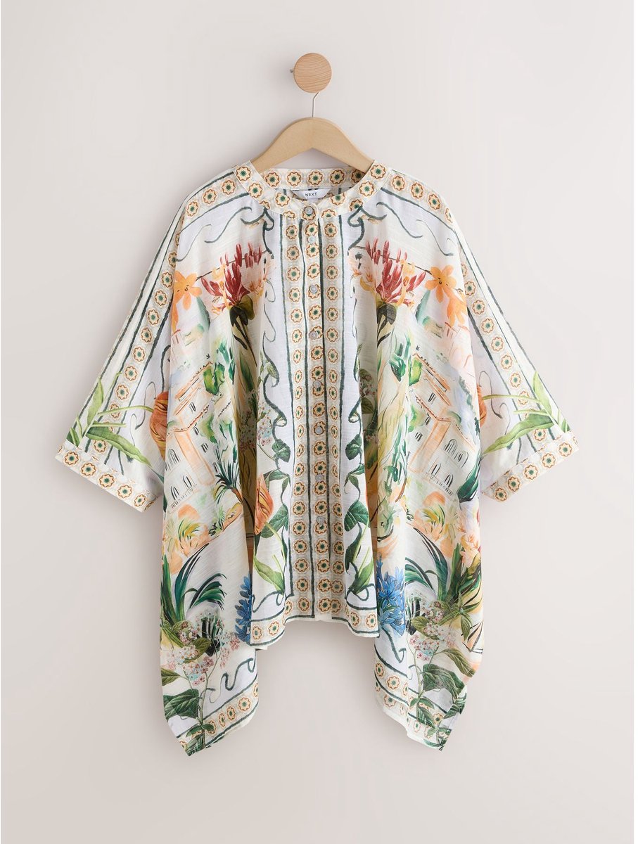 Next - Dames - Overhead overhemd met print - Wit