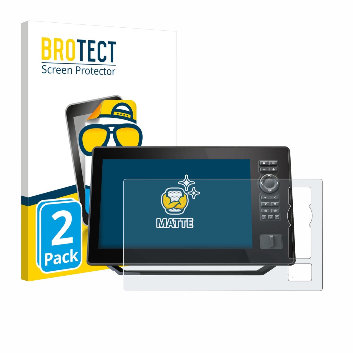 BROTECT - Screenprotector voor Humminbird Xplore 9 - Folie Beschermfolie matte 2 Stuks