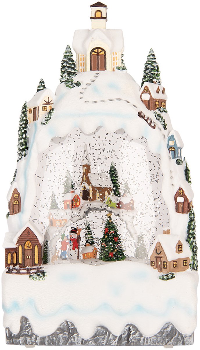 Kerstdecoratie met LED-verlichting en muziek 15x9x27 cm / 3xAA Wit Kunststof