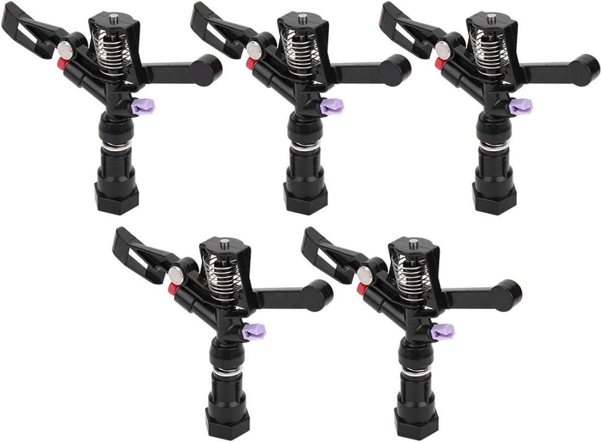Gazonsproeiers Set - Irrigatie Sproeiers - Automatisch Water Geven - Instelbare Hoek - 3/4 Inch DN20 - Zwart