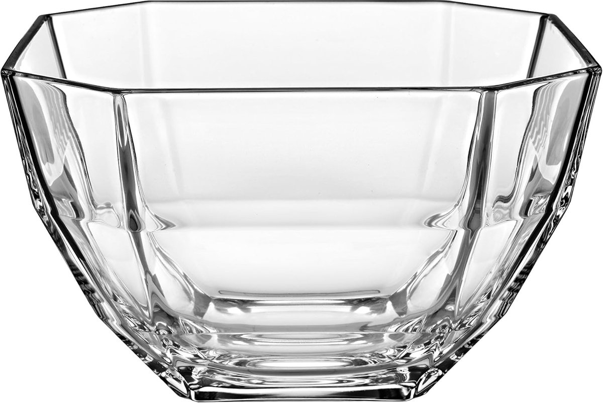 Serveerschaal Glas - Salade Bowl - Grote Mengkom - Vaatwasmachinebestendig - 8.5 Inch - Transparant