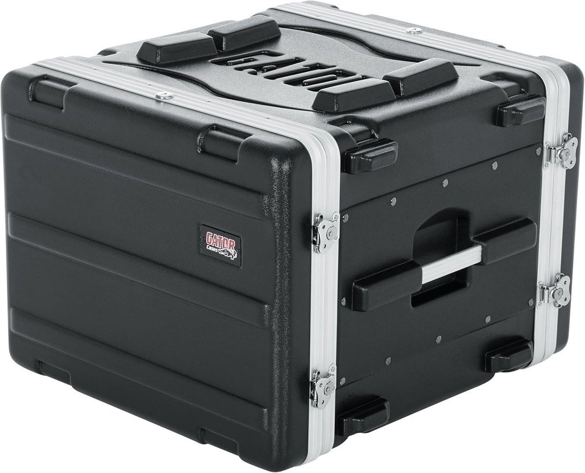 Rek Koffer - Apparatuur Opslag - PA Podium - Lichtgewicht Polyethyleen - 8U 19.2" Diep - Zwart