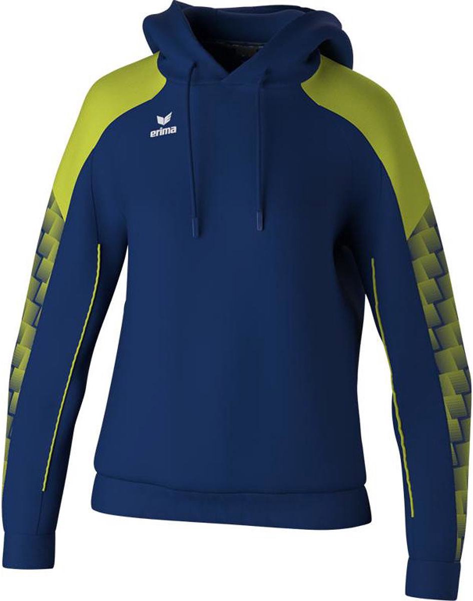 Erima Evo Star Sweatshirt Met Capuchon Dames - Marine / Geel | Maat: 40