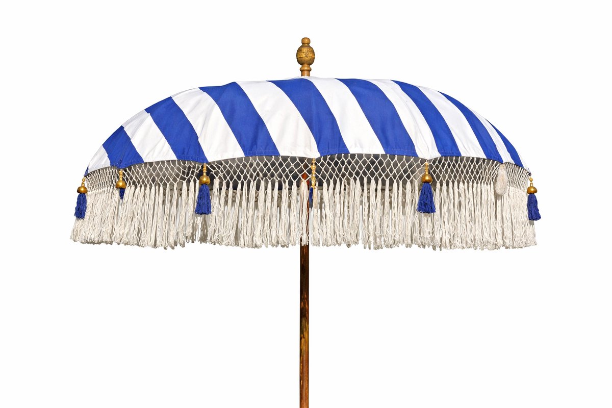 Parasol Bali Blauw/Wit - Ø185cm