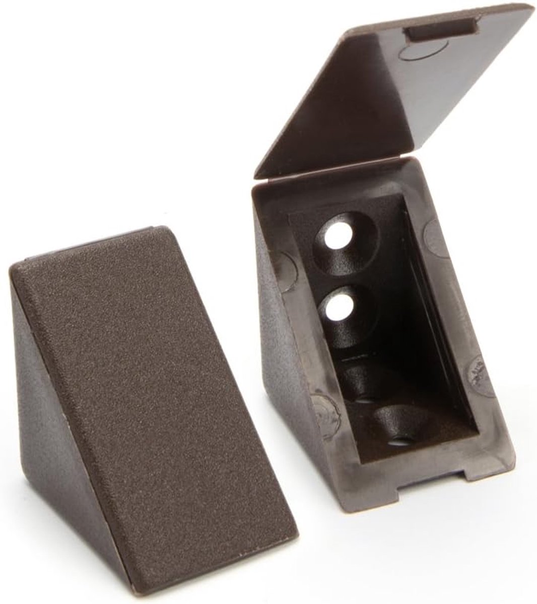 Kastverbinders Set - Meubelverbinders Hoek - Kasten Verstevigen - Met Afdekklep - 45x45x31mm - Bruin