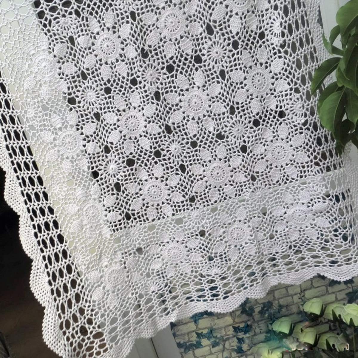 Gehaakt Tafelkleed - Kant Doilies - Interieur Decoratie - Handgemaakt Katoen - 70x70 cm - Wit