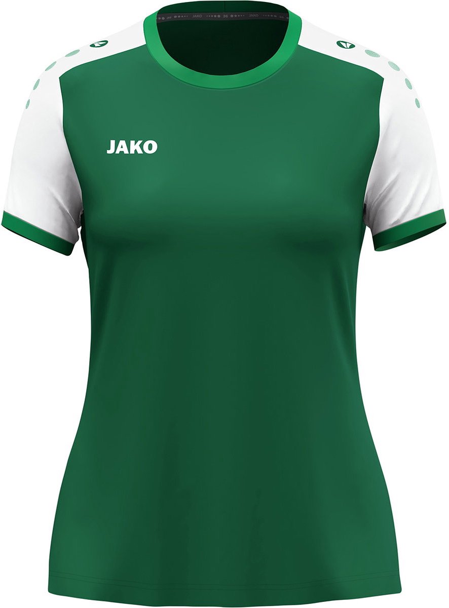 Jako Dynamic Shirt Korte Mouw Dames - Donkergroen / Wit / Groen | Maat: L