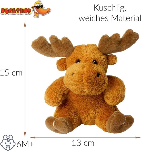 Pluche Eland - Knuffeldier Beer - Verbeelding Spel - Oeko-Tex Gecertificeerd - 10 x 13 x 15 cm - Multicolor — afbeelding 2