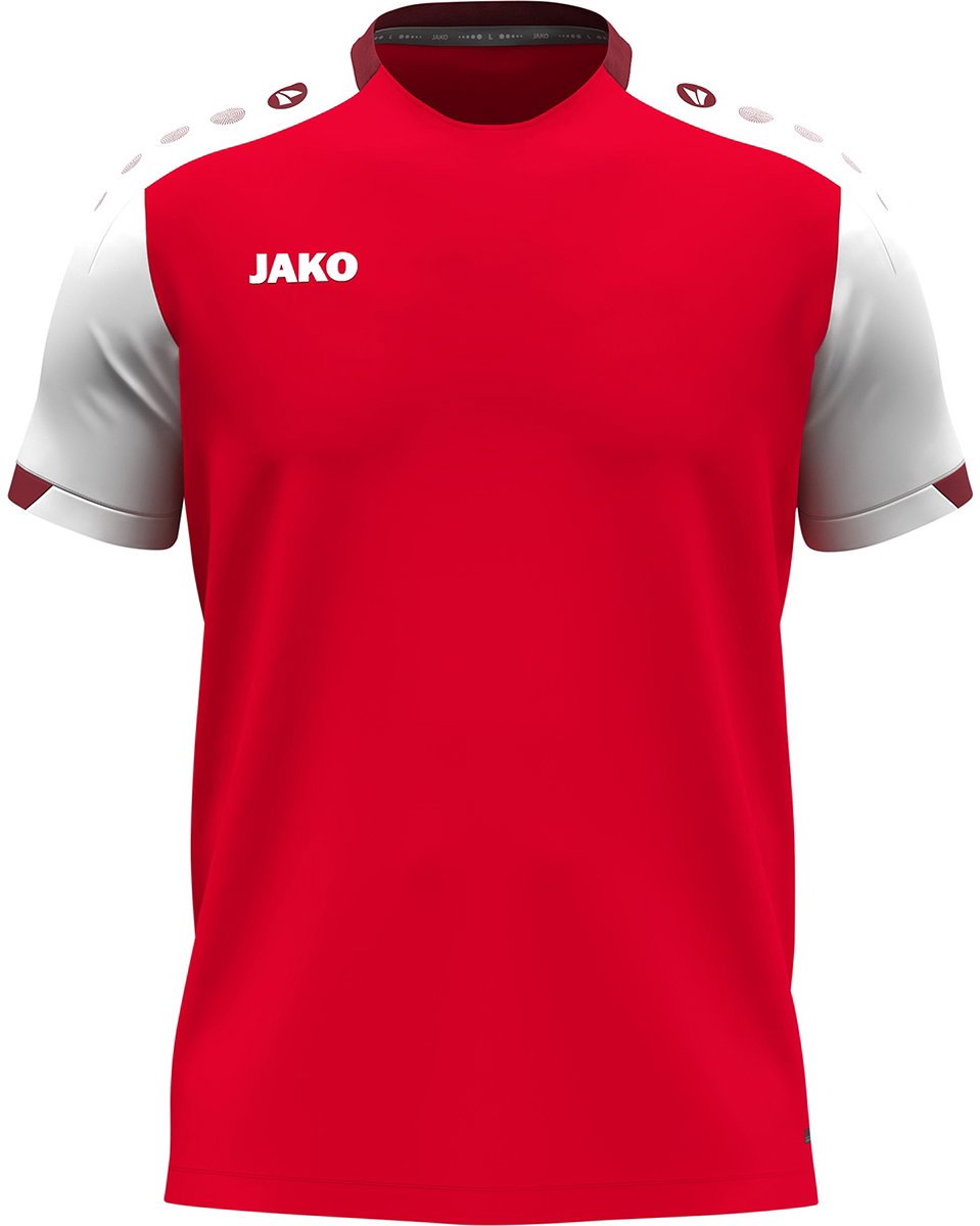 Jako Dynamic T-Shirt Kinderen - Rood / Wit / Donkerrood | Maat: 140