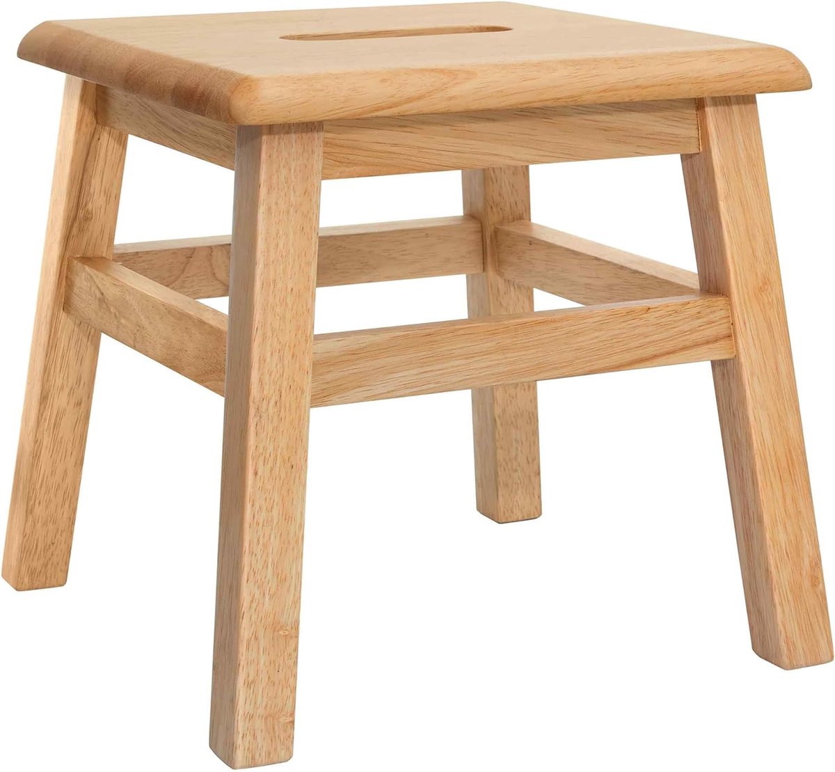 Hardhouten Voetenbank - Houten Krukje - Comfortabel Rusten - Massief Hout - 33x33x32 cm - Natuurlijk