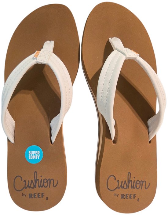 Reef Cushion Breezecloud Dames Slippers - Cognac/Wit - Maat 41
