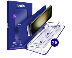 2-Pack Screenprotector Geschikt voor Samsung Galaxy S22 / S23 - Buddi Easy Fit Tempered Glass met Installatietray - 9H+ Gehard Glas - Case Friendly Glasplaatje - Eenvoudige montage