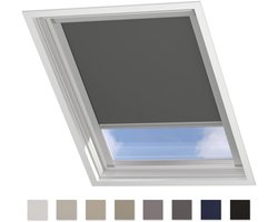 DTCH® Dakraam Rolgordijn Verduisterend - Trend - Donker Grijs - voor VELUX: MK04
