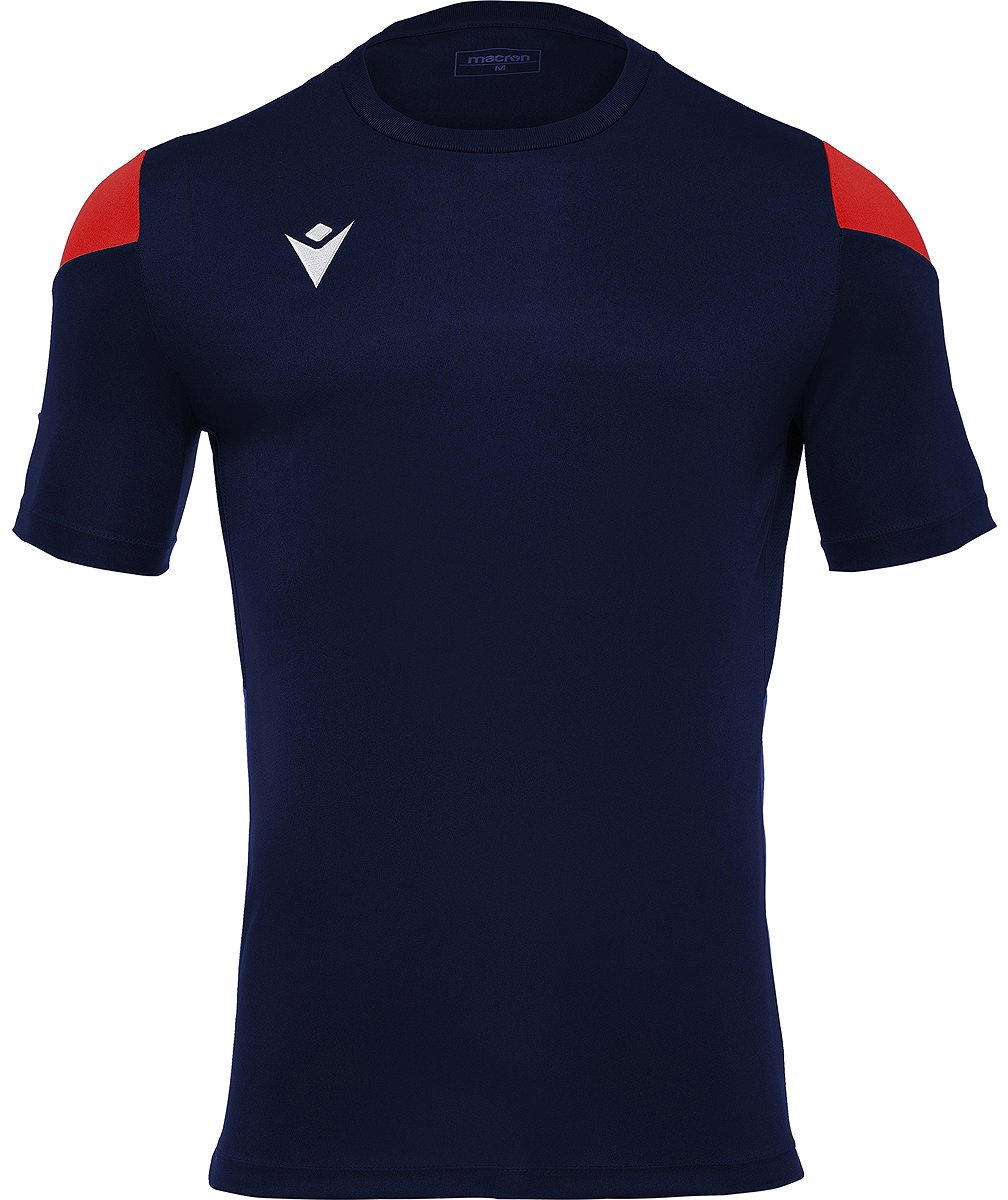 Macron Polis Shirt Korte Mouw Heren - Marine / Rood | Maat: M