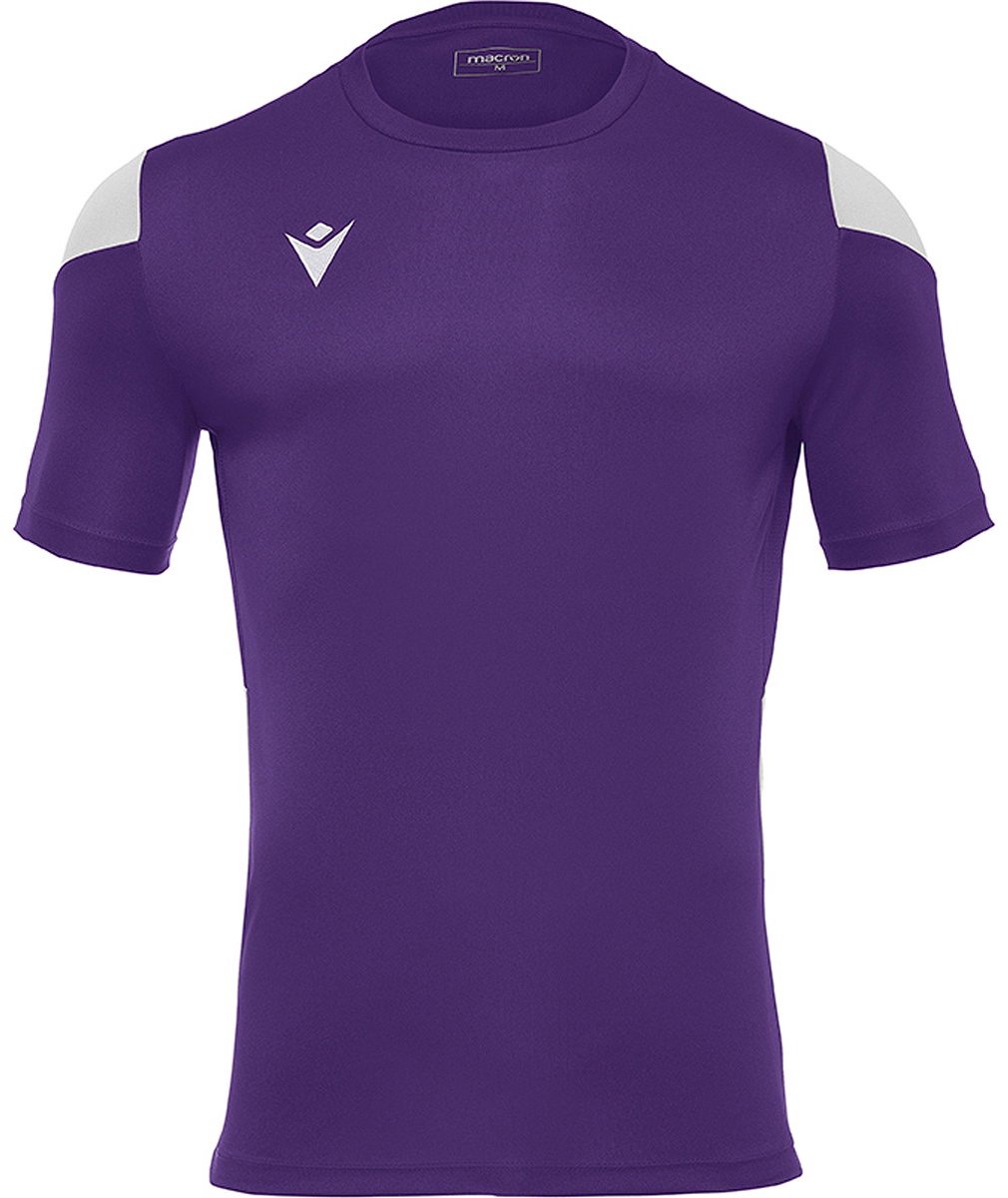 Macron Polis Shirt Korte Mouw Heren - Paars / Wit | Maat: M