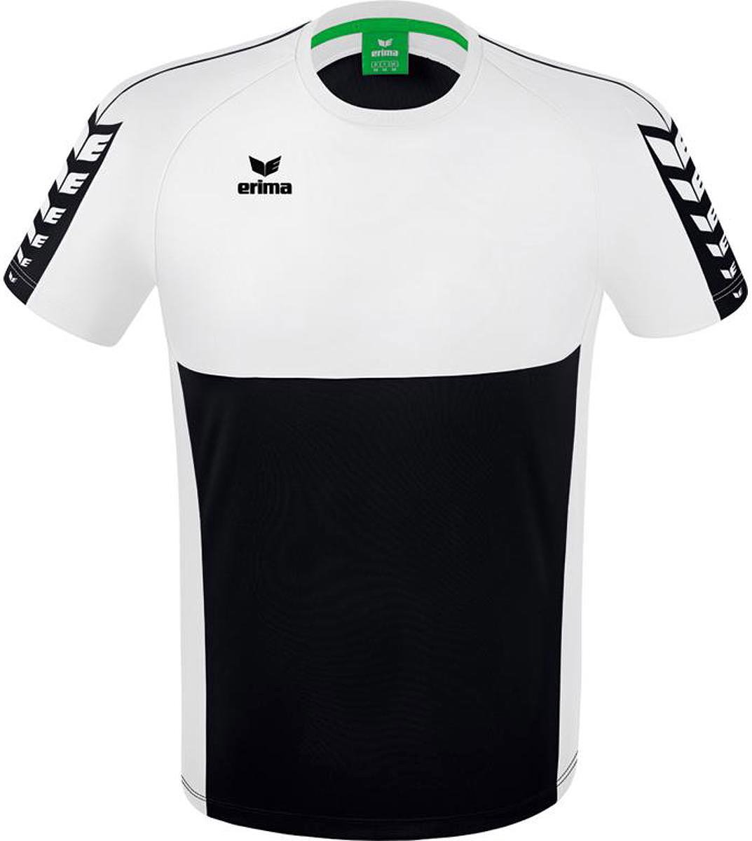 Erima Six Wings T-Shirt Heren - Zwart / Wit | Maat: XL