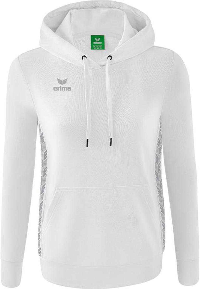 Erima Essential Team Sweatshirt Met Capuchon Dames - Wit / Monument Grey | Maat: 36