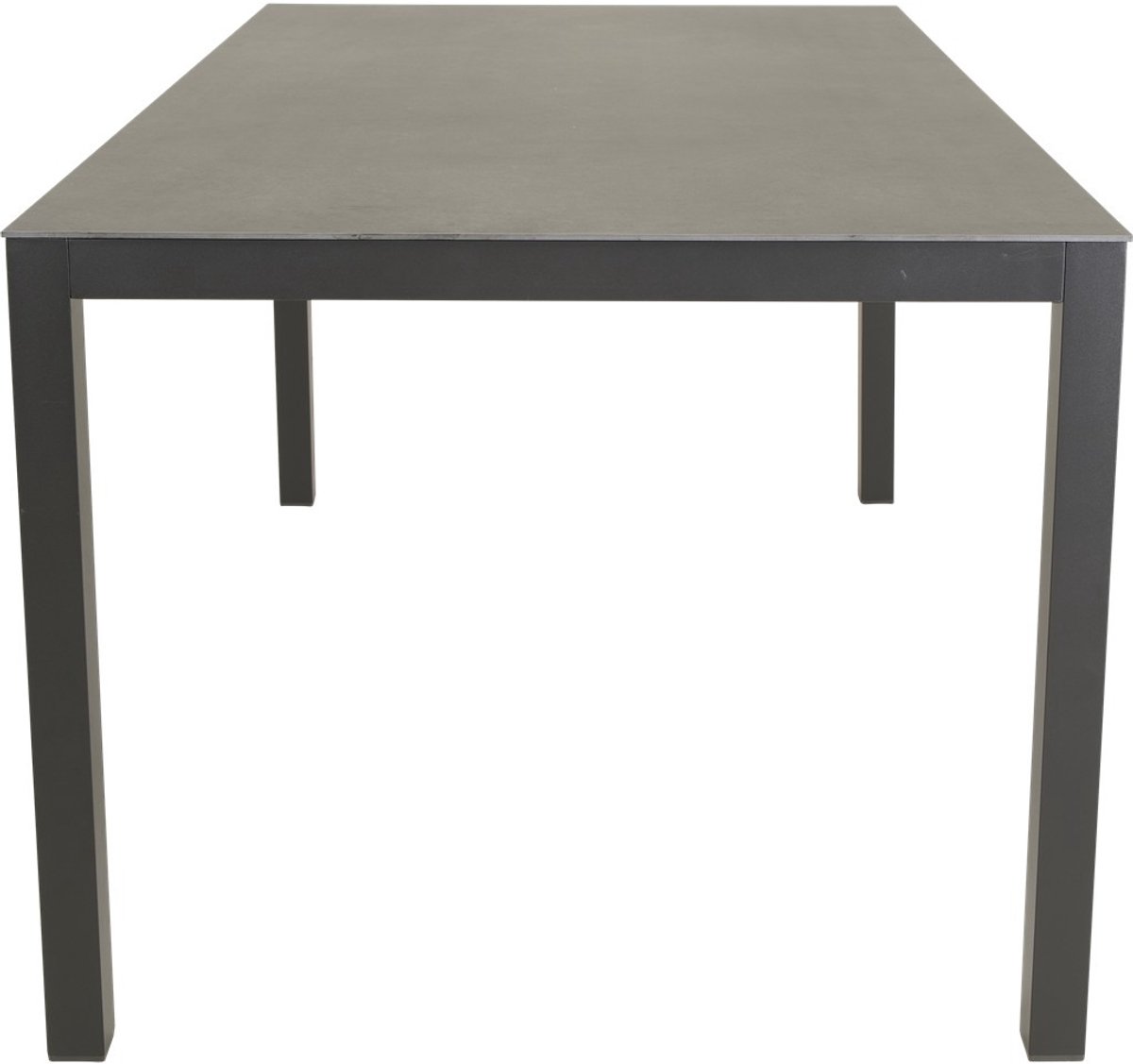 Tafel Lagos Basic 160x90 cm - Moderne Eettafel in Zwart-Grijs - SPC Blad & Aluminium Frame