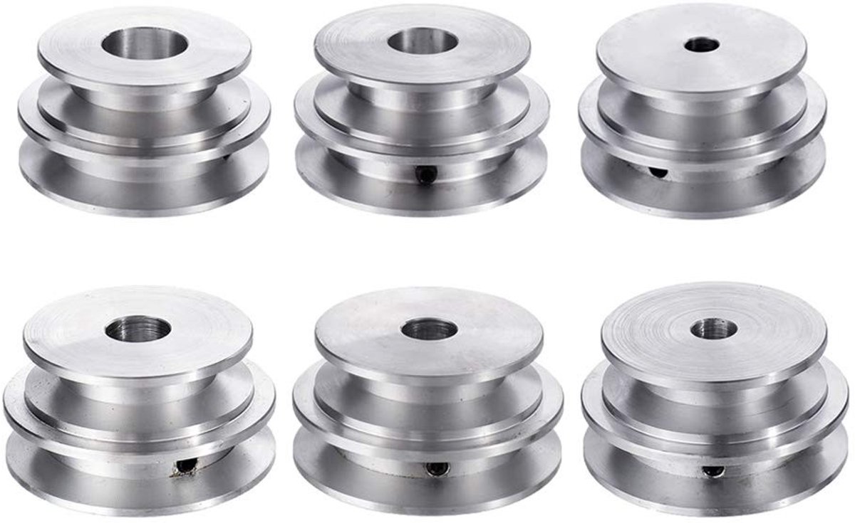 Allecto - dubbelgroef pulley 60 en 50mm - vaste boring, geschikt voor motoren en aandrijvingen