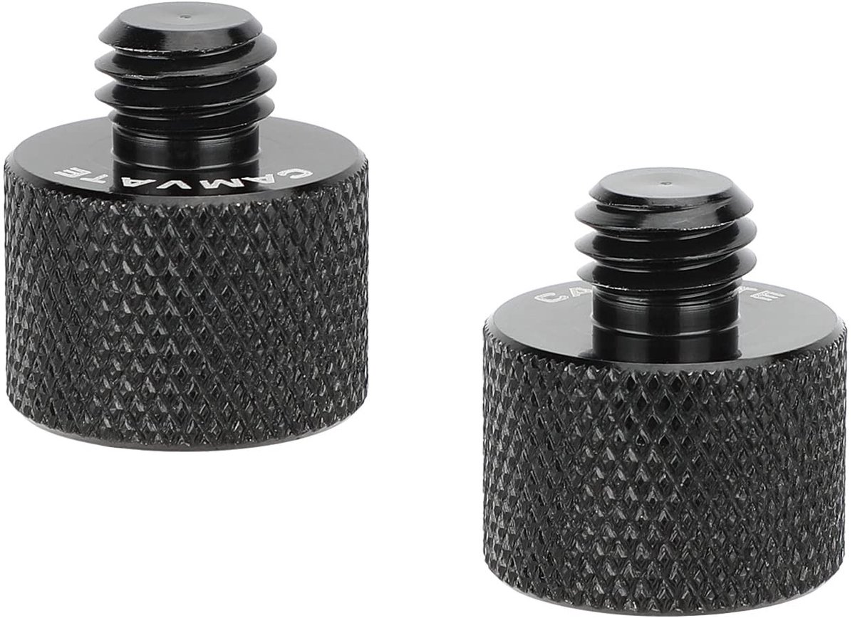 Allecto - Bushing Adapter - 5/8 inch naar 3/8 inch - microfoonstandaard - set van 2 - draadadapter - geschikt voor verschillende microfoons - zwart...