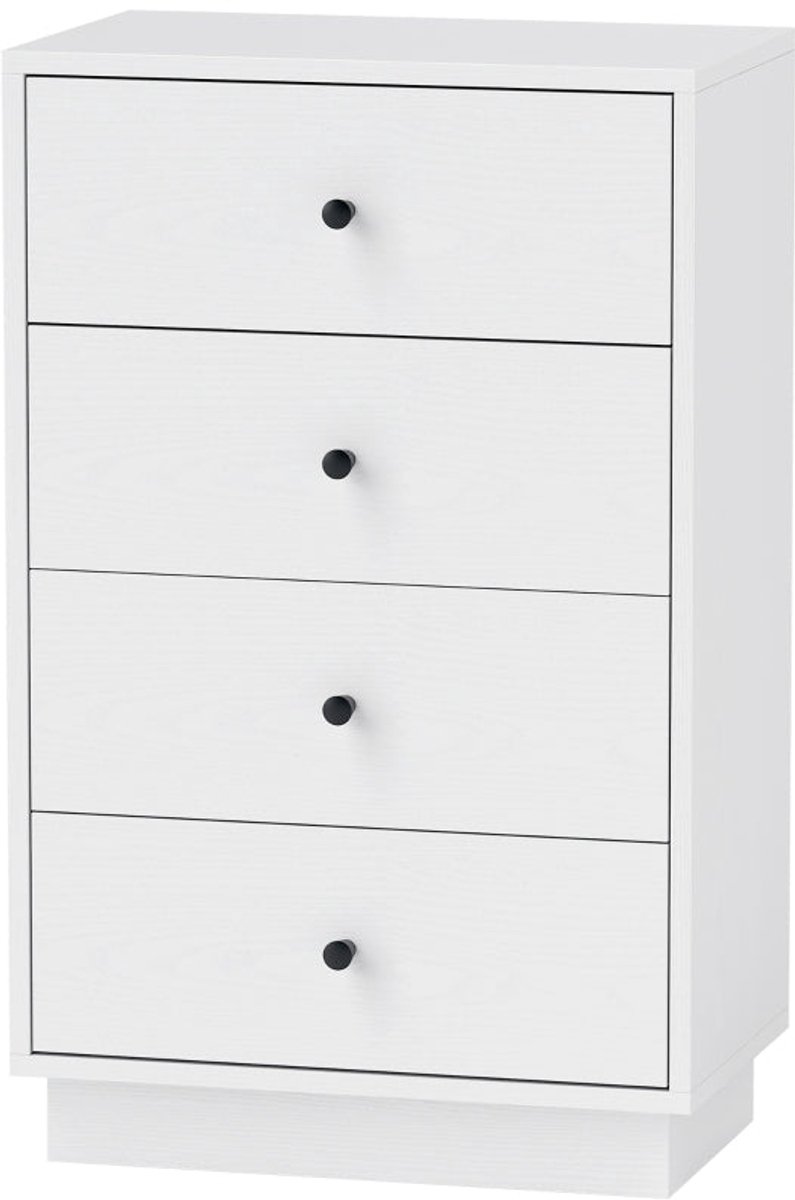 Merax Ladekast 47x29x75 cm – Smalle Opbergkast met 4 Laden – Witte Kast voor Slaapkamer - Hal en Woonkamer