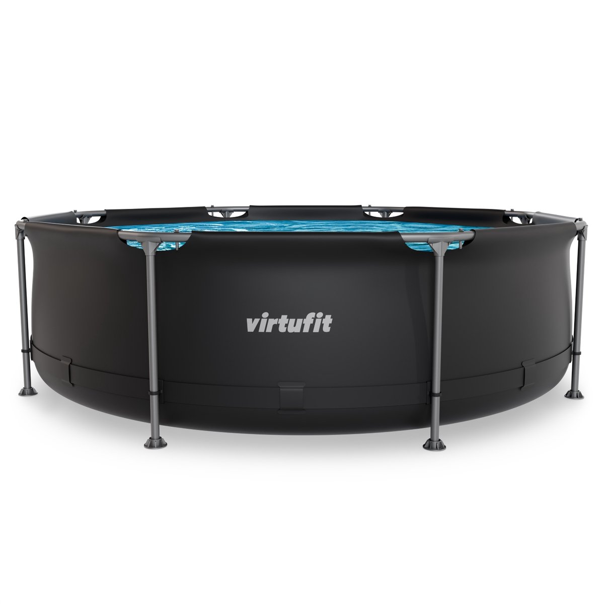 VirtuFit Rond Zwembad Ø244 x 76 cm - Opzetzwembad - Duurzaam & Veilig Stalen Frame - Antraciet — afbeelding 8