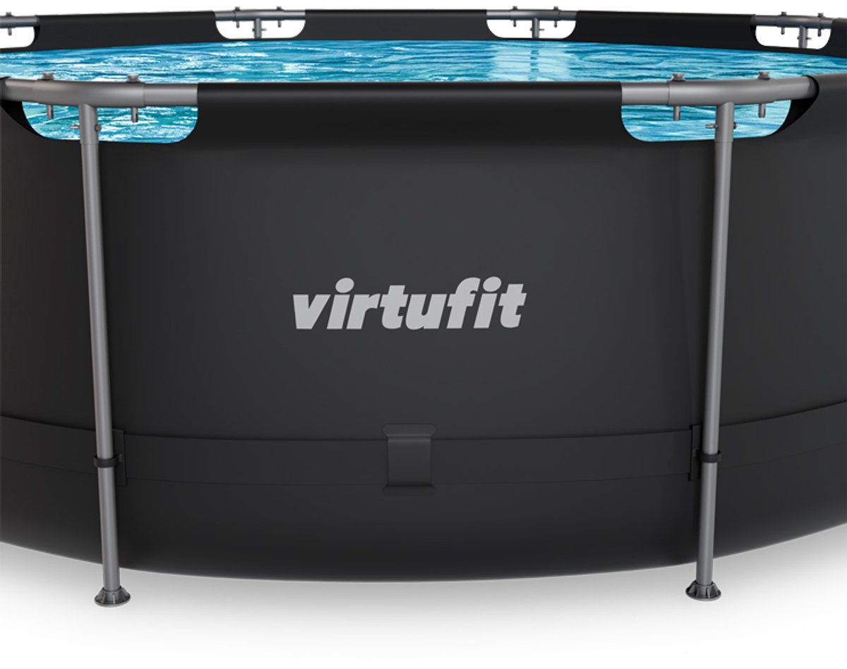 VirtuFit Rond Zwembad Ø366 x 100 cm - Opzetzwembad - Duurzaam & Veilig Stalen Frame - Antraciet — afbeelding 11