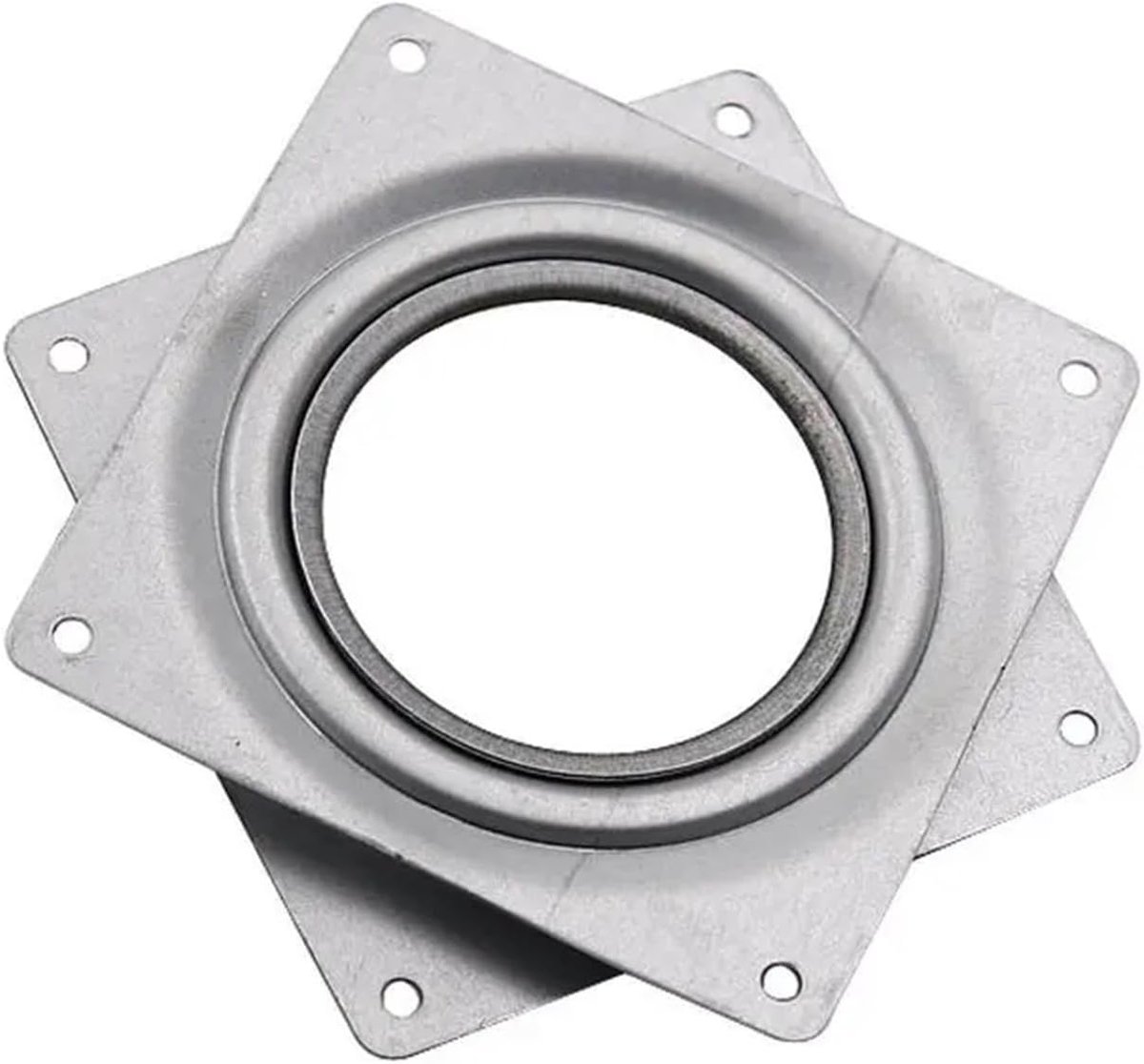 Draaibare Lagerplaat - Zwenkplaat Draaiplateau - Meubelverbetering - Heavy Duty IJzer - 10 cm - Zilverkleurig