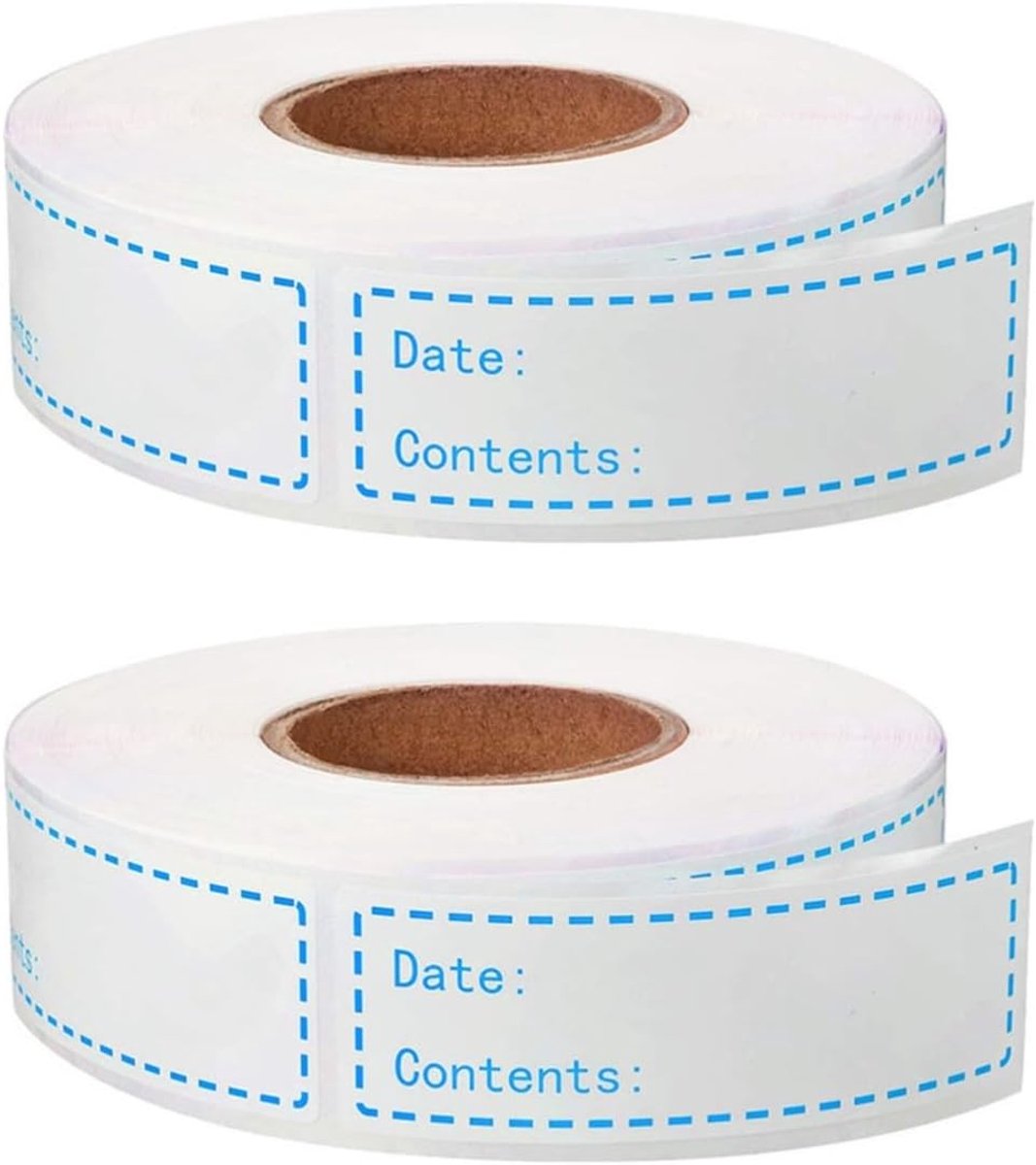 Datum Stickers - Voedseletiketten - Voedsel Opslag - Verwijderbaar PVC - 7.5x2.5cm - Blauw