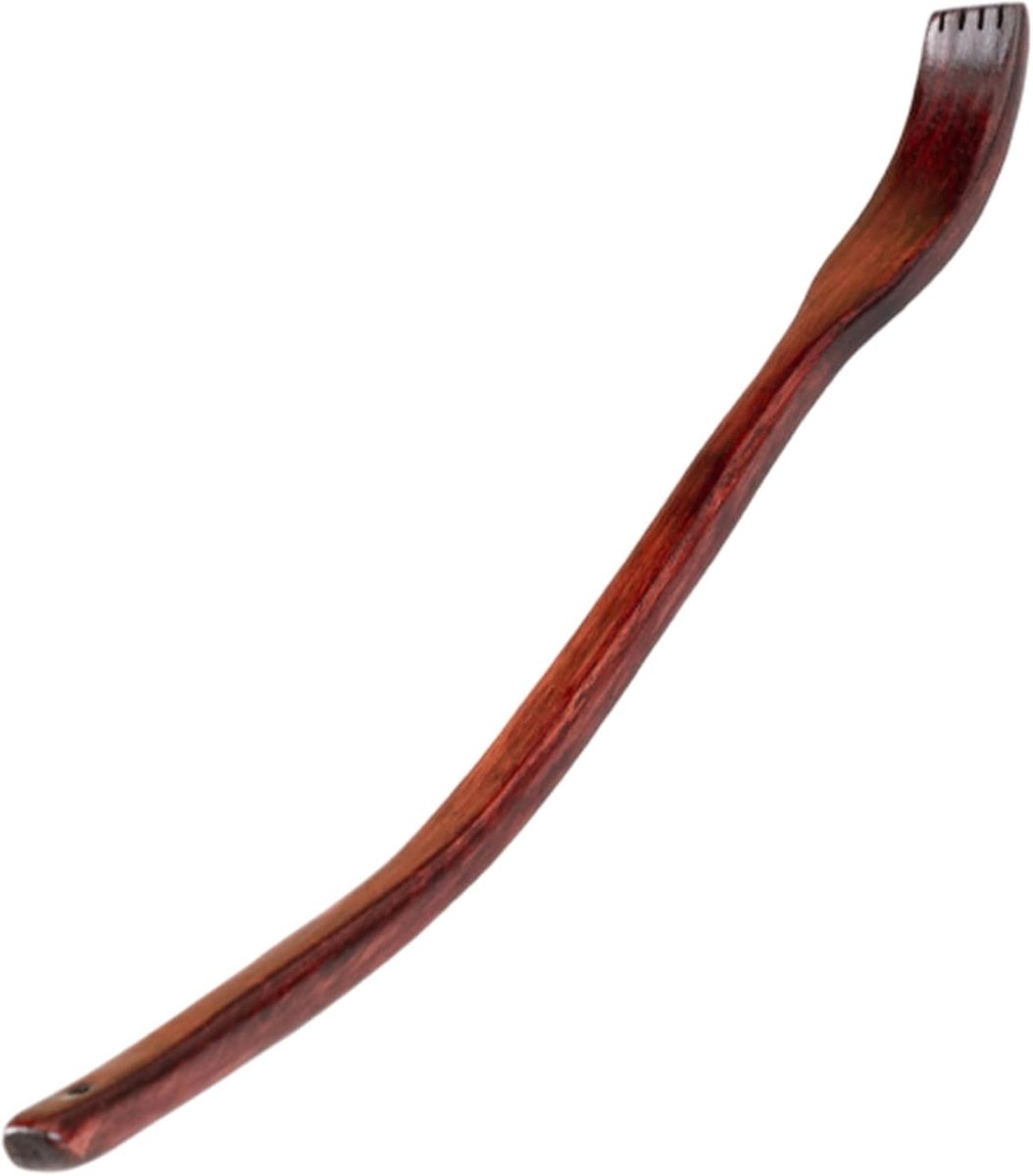 Houten Rugkrabber - Jeukverlichter Hulpmiddel - Verlichting Jeukplekken - Verlengd Gebogen Handvat - 45cm Lang - Rood