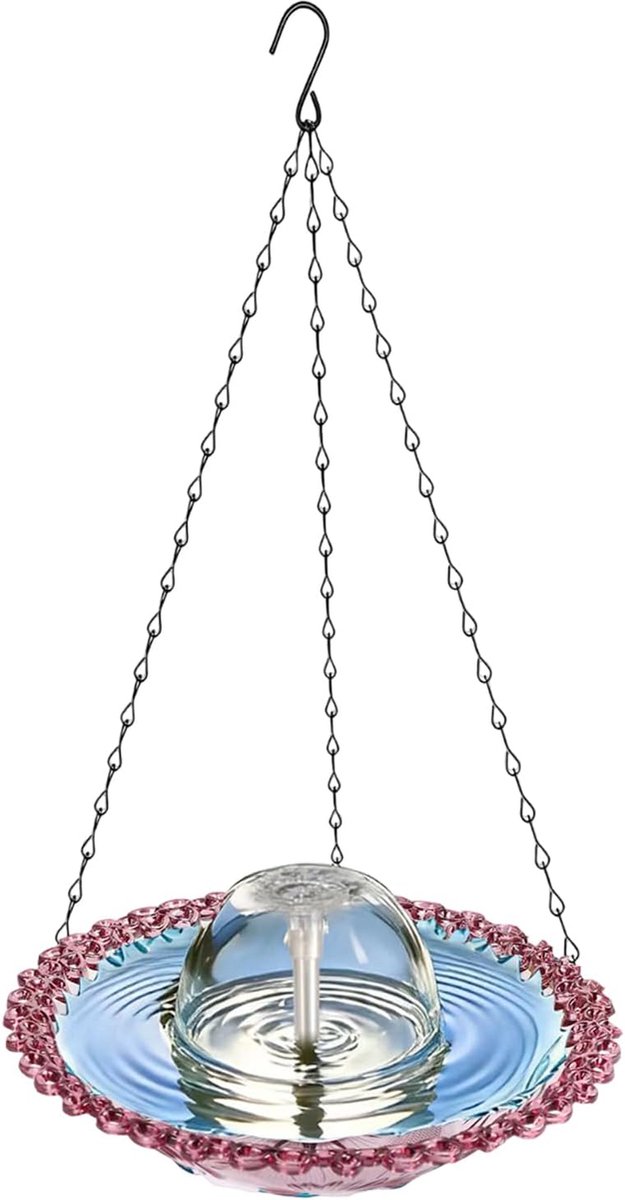 Vogelbad Fontein - Waterschaal Pomp - Tuin Decoratie - Roestvrij Materiaal - 25 x 25 x 6 cm