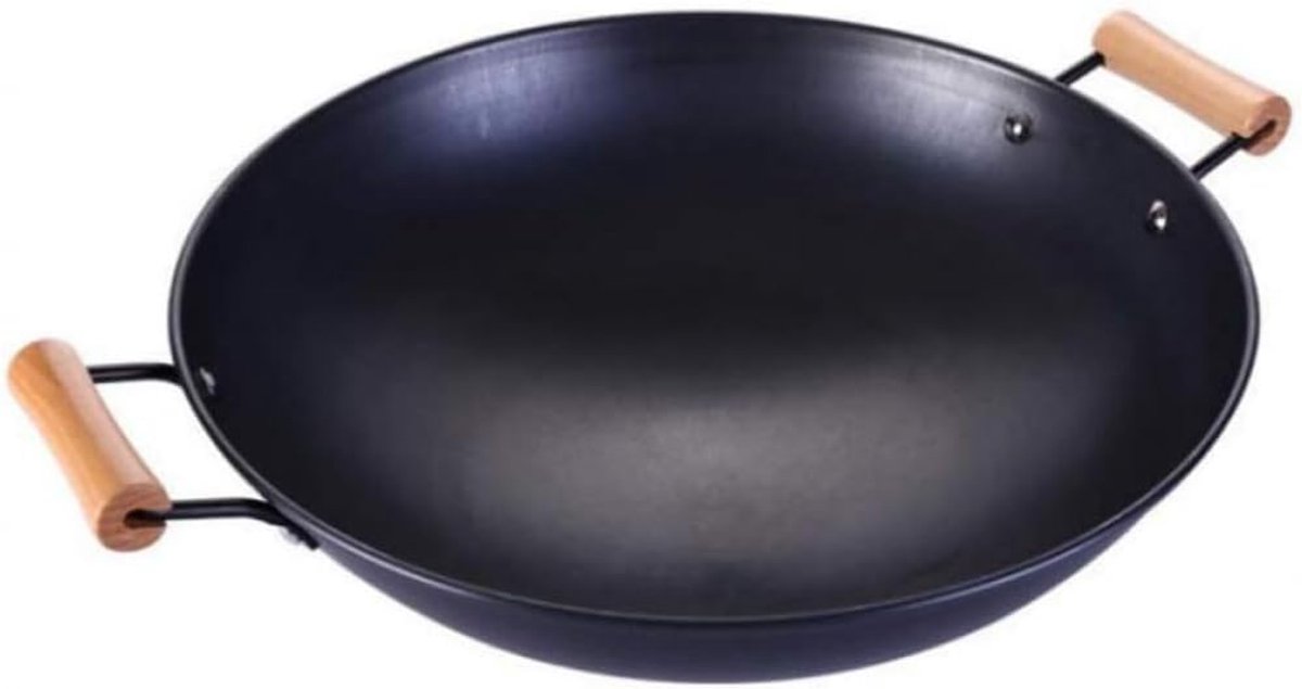 Gietijzeren Wokpan - Traditionele Wok - Snel Roerbakken - Verdikte Bodem - Diameter 40 cm