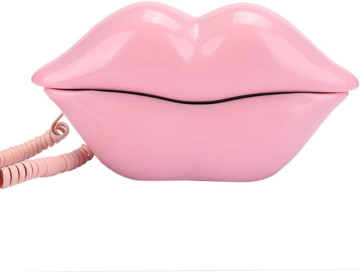 Vaste Telefoon - Bureau Telefoon - Thuis Kantoor - Uniek Lip Design - 23 x 13 x 8 cm - Roze