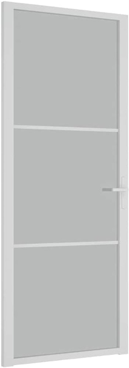 Binnendeur Glas - Paneeldeur Matglas - Ruimtes Scheiden - Aluminium Frame - 83x201.5 cm - Wit