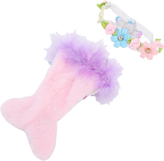 Poppenkleertjes Outfit Set - Prinsessenjurk Hoofdtooi - Poppen aankleden - Vissenstaart ontwerp - 17 cm poppen — afbeelding 2