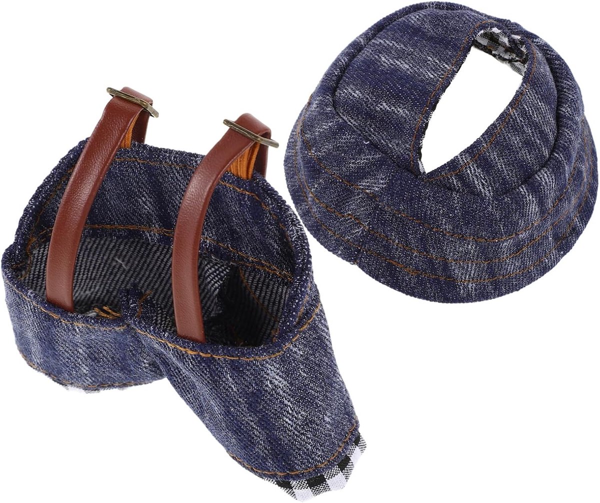 Poppenkleding Set - Speelgoed Accessoires - DIY Poppen Make-over - Denim Materiaal - 8.5 x 8.5 cm - Multicolor
