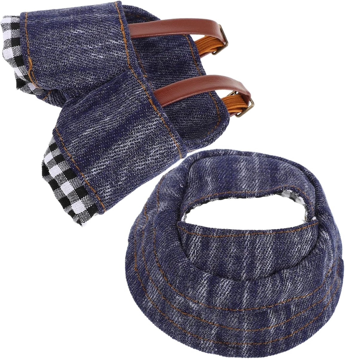 Poppenkleding Set - Speelgoed Accessoires - Poppen Aankleden - Vintage Denim Stijl - 8.5x8.5x0.2CM - Multi