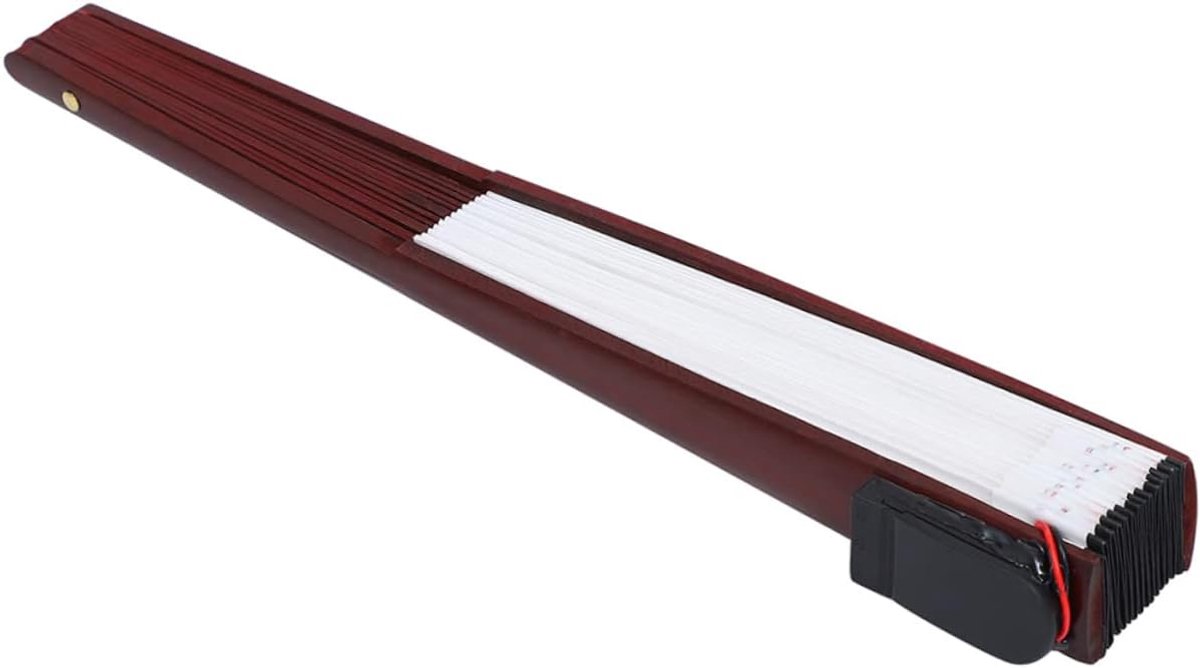 Lichtgevende Waaier - Opvouwbaar Accessoire - Dans Optredens - Hout en Stof - 58 x 33 cm - Wit