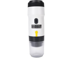Draagbaar Koffiezetapparaat - Reis Koffiemaker - Koffie Onderweg - USB Oplaadbaar - 9x9x28cm - Wit
