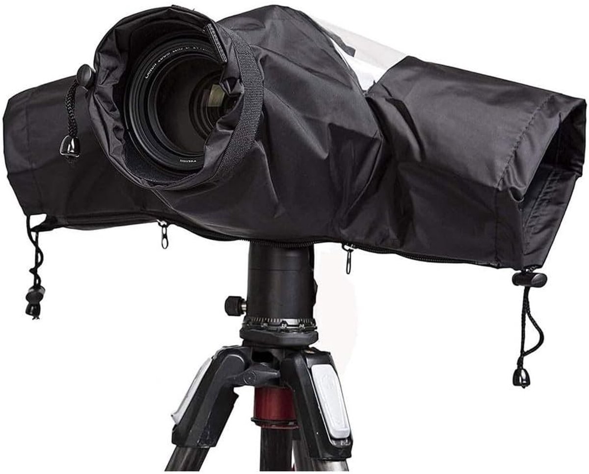 Camera Regenhoes - DSLR Protector - Fotografie Buiten - Verstelbare Mouwen - 45x35cm - Zwart