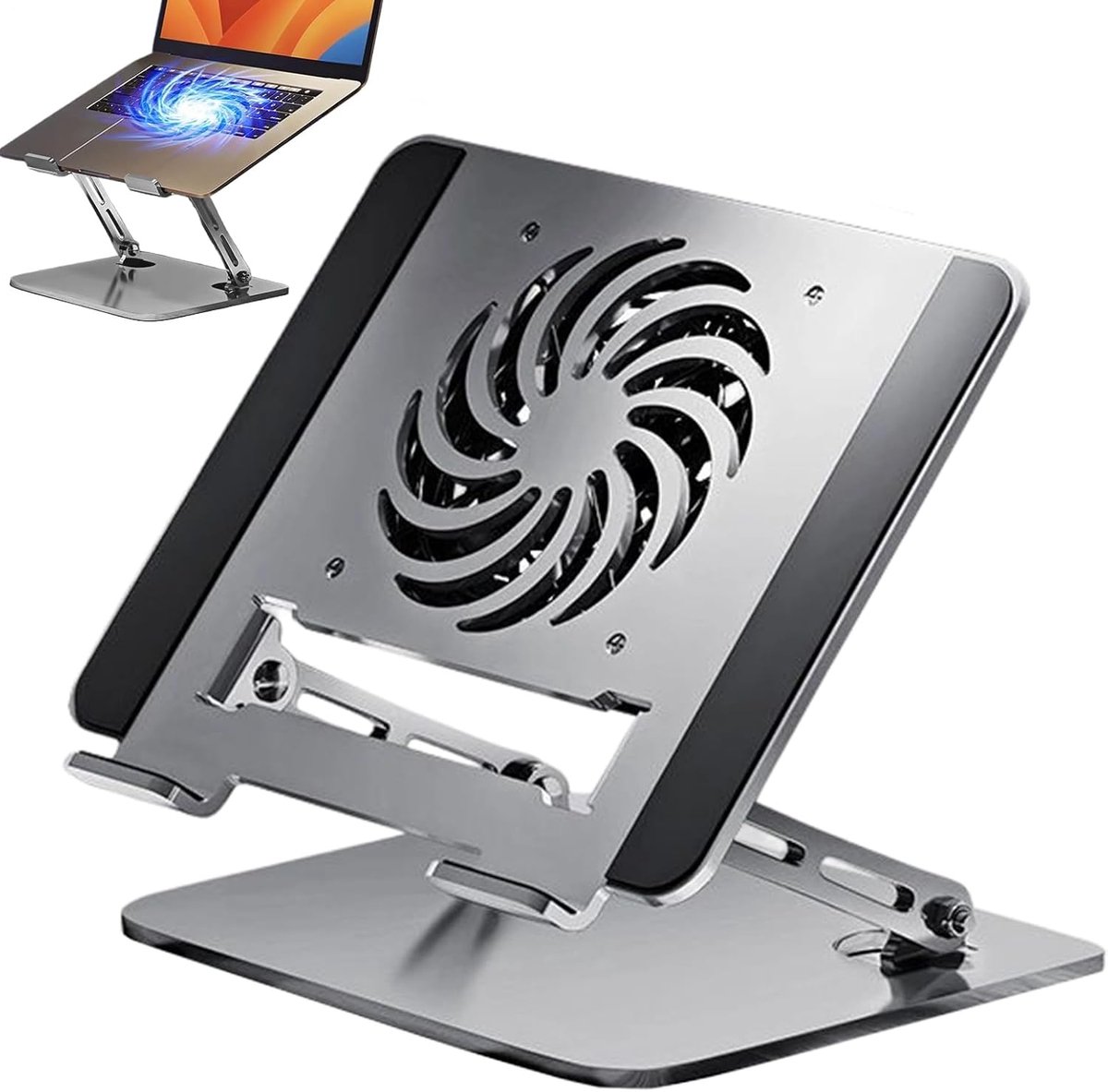Laptop Verhoger - Notebook Stand - Thuiskantoor Ergonomie - Verstelbaar En Inklapbaar - 23x19.5x30cm - Zilver
