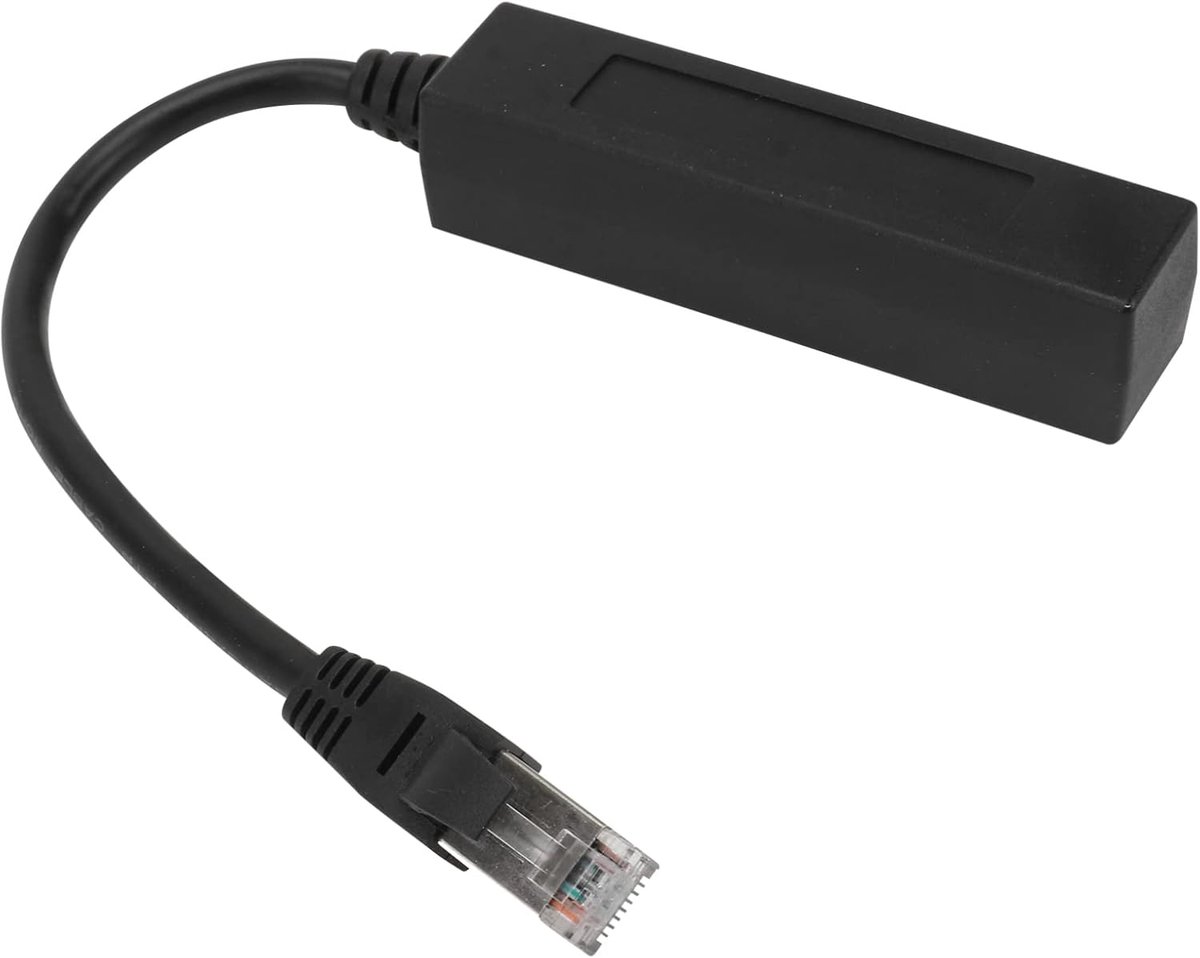 Netwerk Splitter - Kabel Verdeler - Internet Delen - Vier Poorten - 30x2.5x2 cm - Zwart
