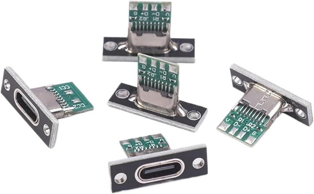 USB C Connectoren - Type C Stekkers - Reparatie Kabels - Schroefbevestiging - 5 Stuks