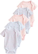 Next - Meisjes - Set van 5 babyrompertjes met korte mouwen - Roze