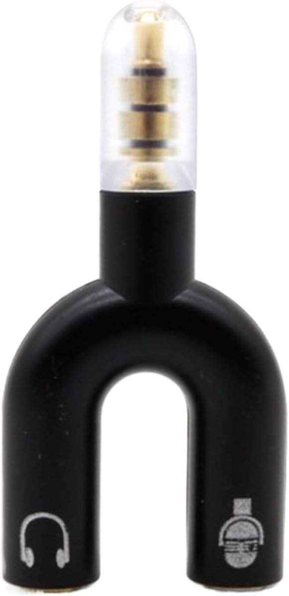 Koptelefoon Splitter - Audio Adapter - Muziek Delen - 2-in-1 U-Type - Compact Ontwerp - Zwart